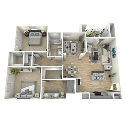 B2S - 2 Bed 2 Bath 1173 sqft.