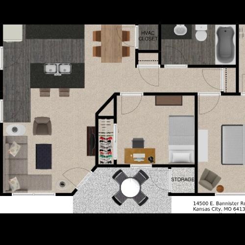 2 Bed 2 Bath 926 sqft