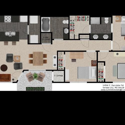 3 Bed 2 Bath 1316 sqft.
