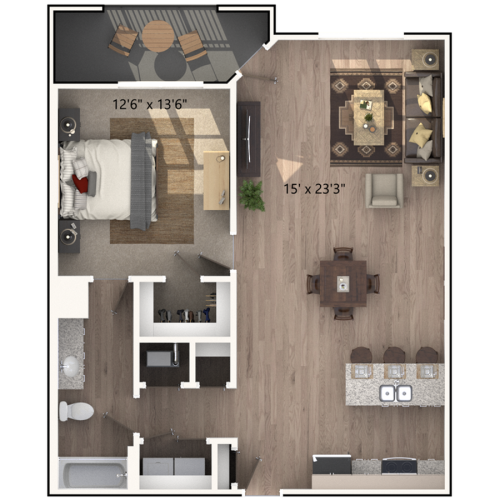 1 bedroom 1 bathroom