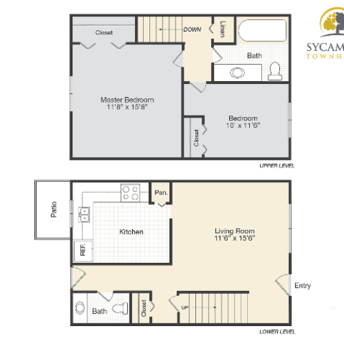 WSM3x1.5 Renovated (6443a15R) 3 Bed Apartment Sycamore Townhomes
