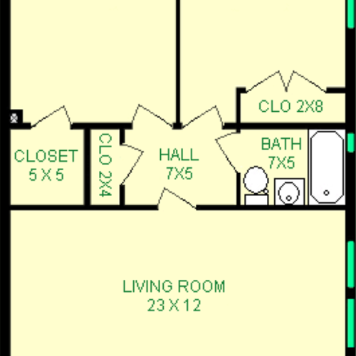 Berlioz Floorplan shows roughly 1058 square feet, with two bedrooms, a bathroom, living room, dining room, kitchen and closets.