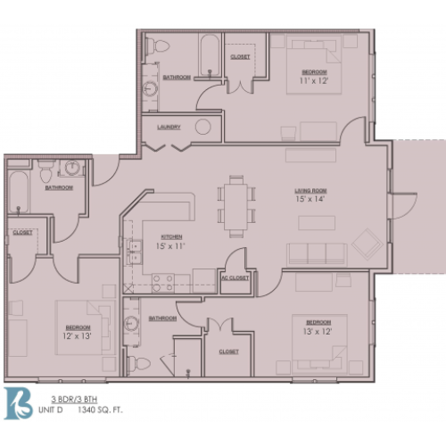 Floor Plan 9 | Baton Rouge Luxury Apartments | Bayonne at Southshore