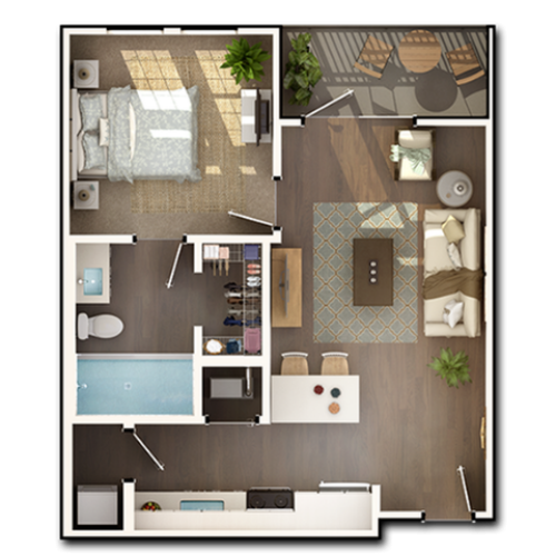 One Bedroom, One Bathroom