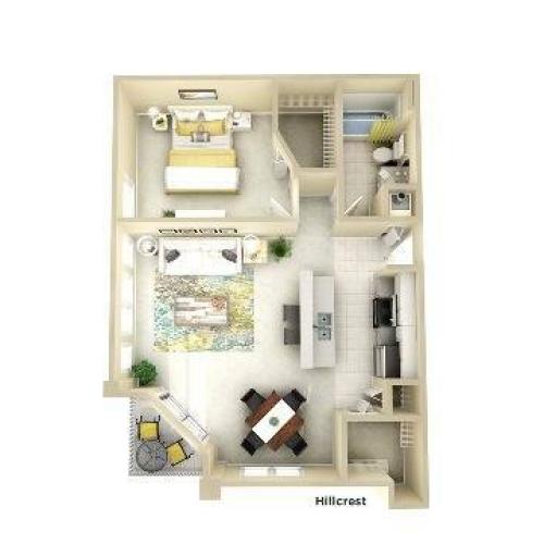 A1 | 1 bed 1 bath | from 784 square feet