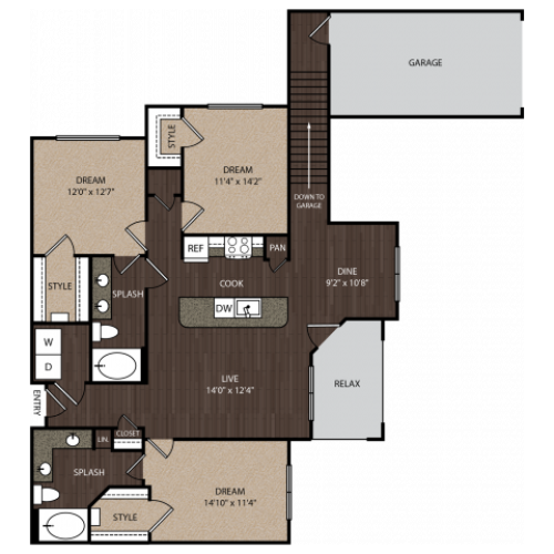 A1 1 Bed Apartment The Grayson