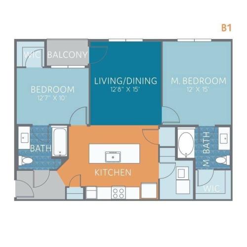 B1 2 Bedroom Floor Plan