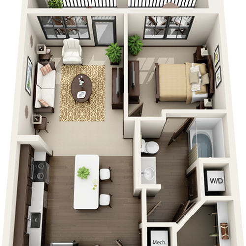 A1 1 Bed Apartment Riverhouse Apartments