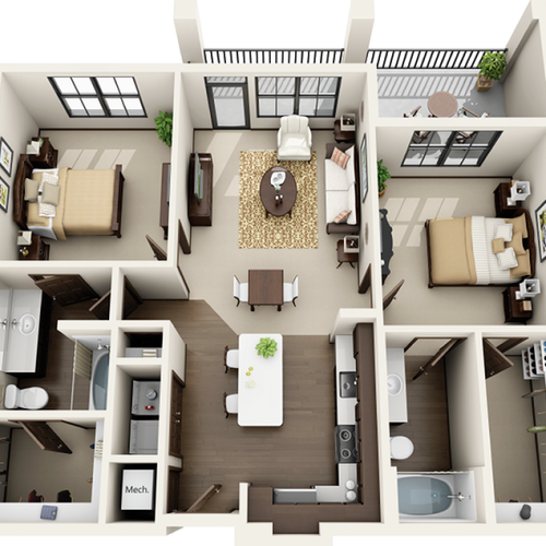 Riverhouse B1 Floor Plan