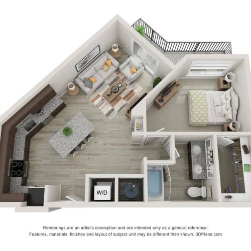 A2 1 bedroom, 1 bathroom Apartment at The Mill at New Holland in Gainsville, GA 30501