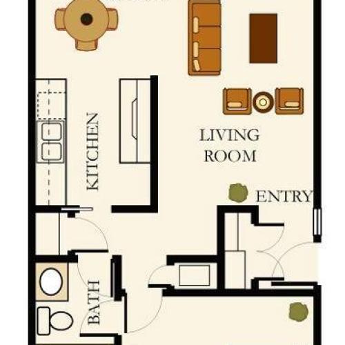 1x1 Evergreen Floorplan