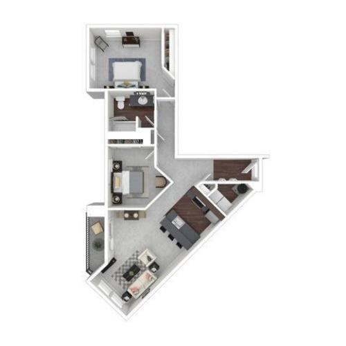 One Bedroom One Bath 856 1 Bed Apartment Trax at DuPont Station