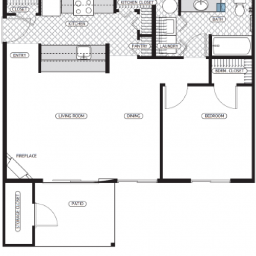 One Bedroom w/Den One Bath 776 1 Bed Apartment Trax at DuPont
