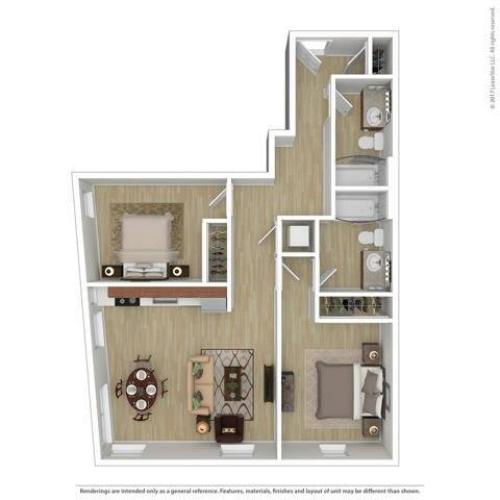 One Bedroom One Bath 568 1 Bed Apartment Tanner Flats Apartments