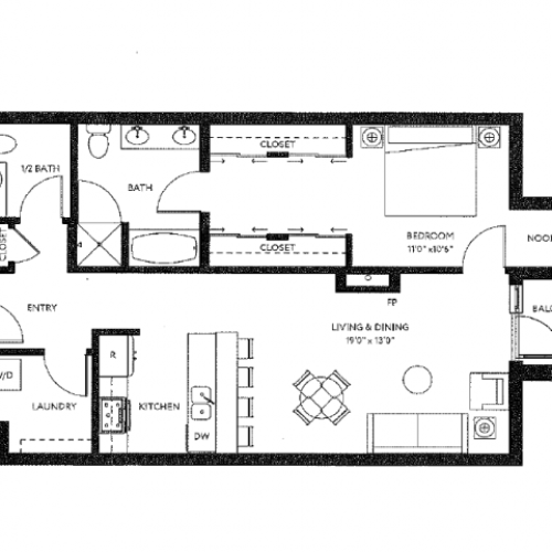 One Bedroom One Bath 652 1 Bed Apartment The Windward Apartments