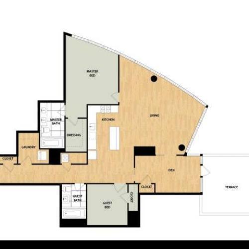 Tower Two Bedroom Two Bath Madrone 1470 2 Bed Apartment The