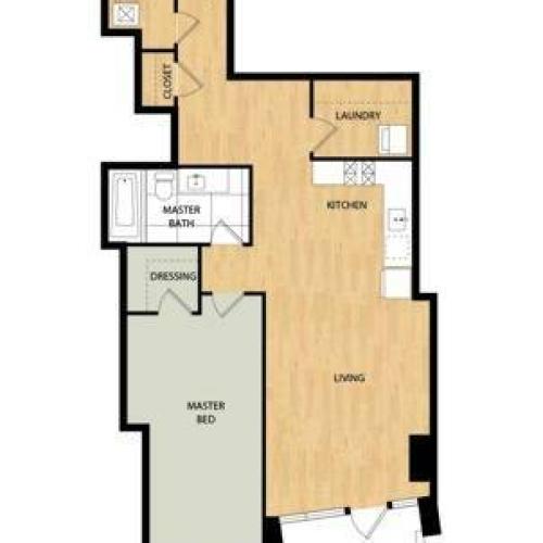 Tower One Bedroom One Bath - Cedar
