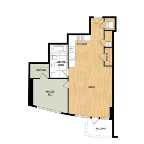 Tower One Bedroom One Bath - Spruce