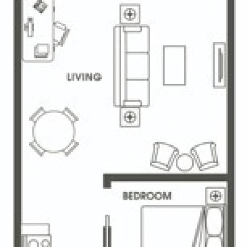 Open One Bedroom O1 Studio 624 Yale Apartments