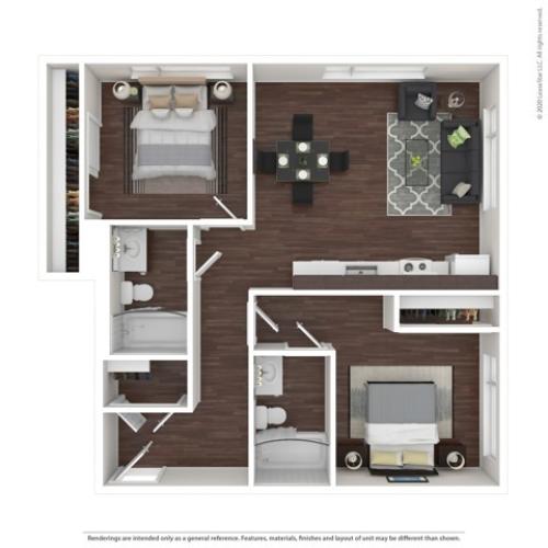 Two Bedroom Apartment | HANA Apartments | Seattle Apartments