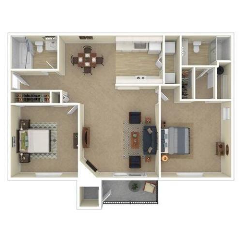 Two Bedroom One Bath 2 Bed Apartment Ballinger Commons Apartment Homes