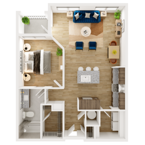 One Bedroom One Bath A0 1 Bed Apartment Brightleaf at Lakeline