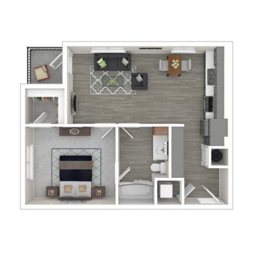 1 Bedroom Floor Plan | Apartments For Rent In Edgewood WA | 207 East