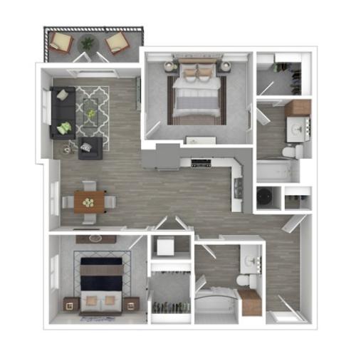2 Bdrm Floor Plan | Apartments For Rent In Edgewood Washington | 207 East