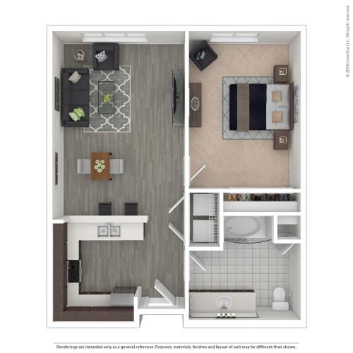 1 Bedroom Floor Plan | Apartments For Rent In Seattle, WA | Pratt Park Apartments