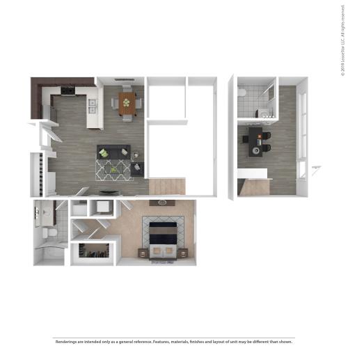 1 Bedroom Floor Plan | Apartments For Rent In Seattle, WA | Pratt Park Apartments