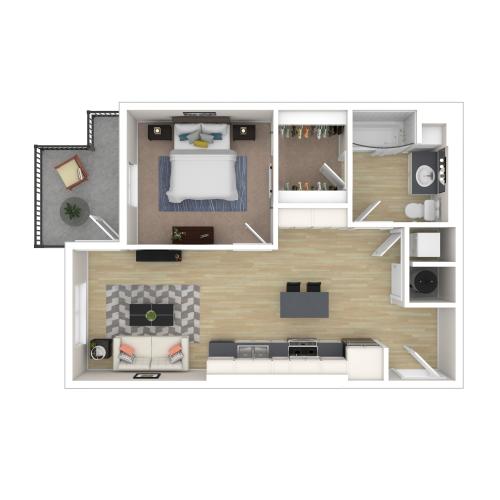 2 Bedroom Floor Plan | Apartments For Rent In Everett WA | Helm