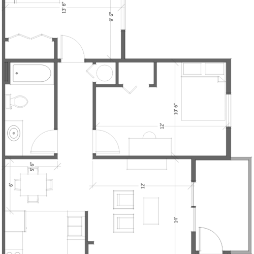 1 Bedroom with washer dryer 1 Bed Apartment Birch Hills Apartments