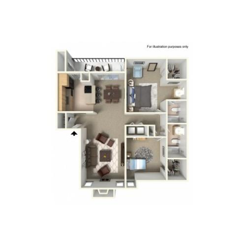 Two bedroom two bath
