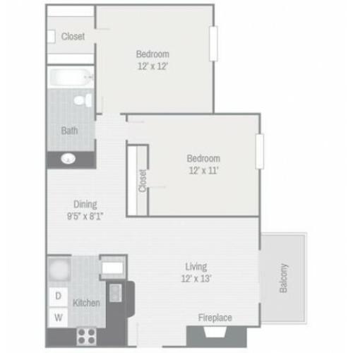 Floor Plan 4 | Nashville Apt | Bellevue West