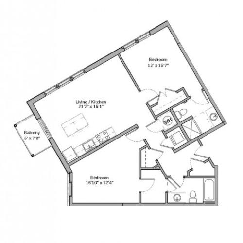 B3- TWO BEDROOM TWO BATH