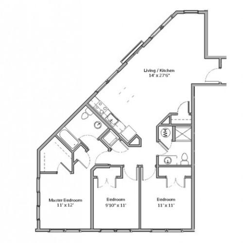 C3 - THREE BEDROOM TWO BATH