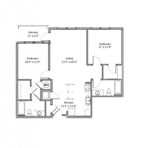 B6- TWO BEDROOM TWO BATH