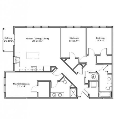 C5- THREE BEDROOM TWO BATH