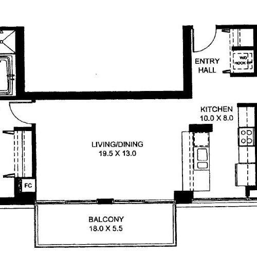 Two Bedroom Two Bathroom Floor Plan Penthouse 6