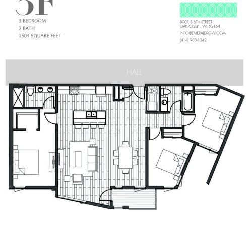 3 Bed 2 Bath Floor Plan 3F