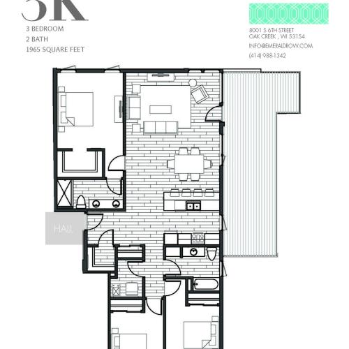 3 Bed 2 Bath Floor Plan 3K