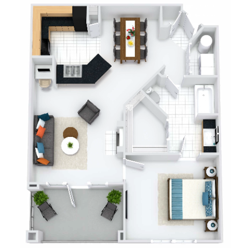 Park Lane Kensington Floor Plan with Balcony