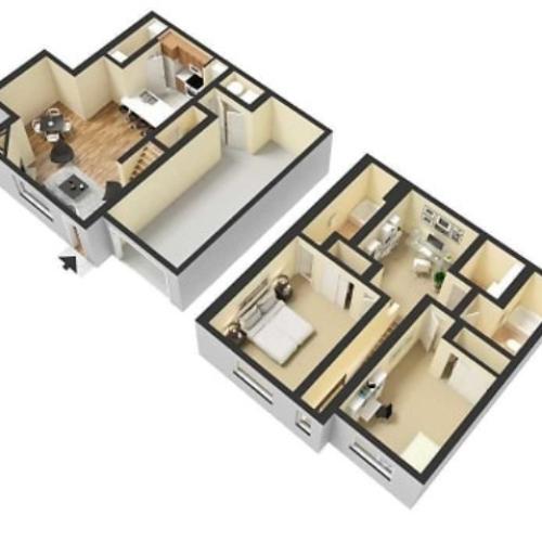 Mozart - Two bed Two bath - 1130 sq ft
