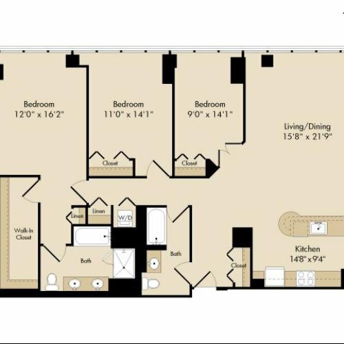 3 bedroom / 2 bath
