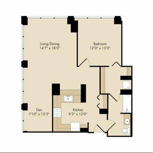 1 + den / 1 bath