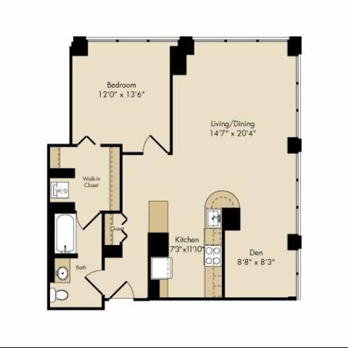 1 + den / 1 bath