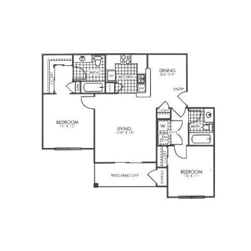 The Uptown 3 Bed Apartment Flats at Five Mile Creek Apartments