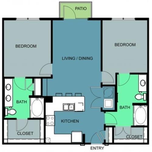 one bedroom/one bathroom apartment in Fort Worth with walkin closet