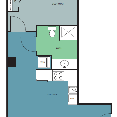 one bedroom/one bathroom apartment in Fort Worth with walkin closet