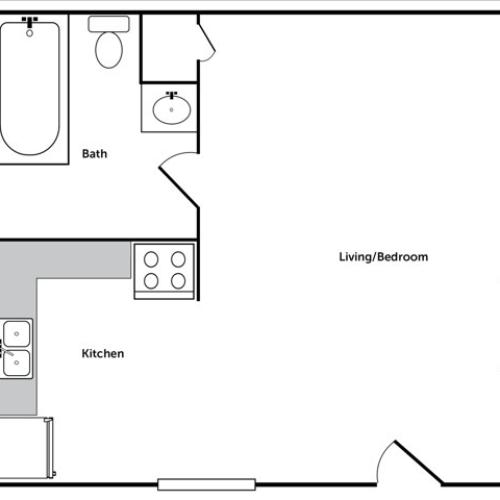 Studio Apartment in Denton, TX with a walk-in closet
